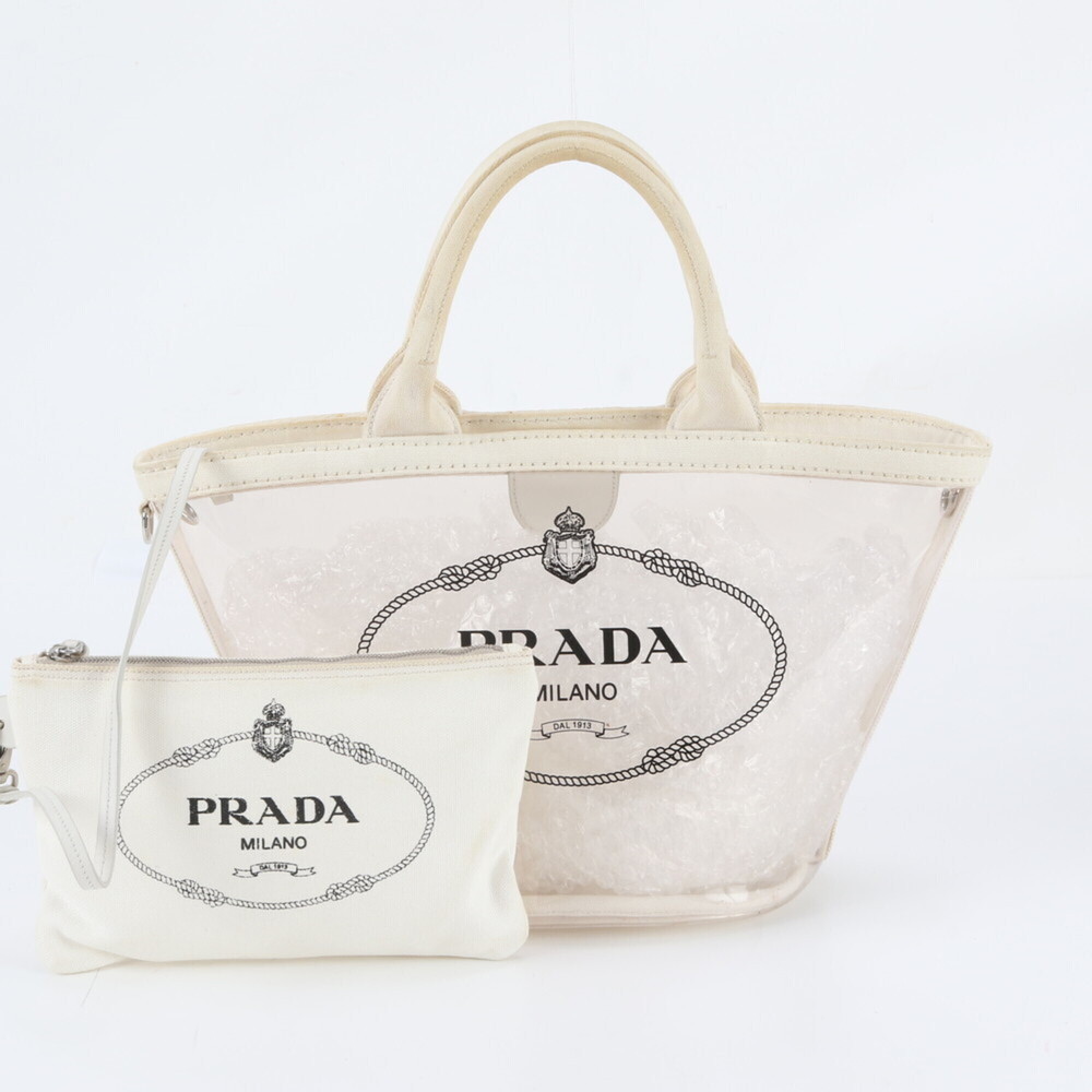 Prada Canapa Plex Clear Tote Bag, Shoulder Handbag - Brand Name Women's